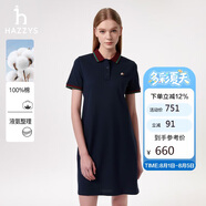 哈吉斯（HAZZYS）女裝 25夏PHI運(yùn)動休閑POLO裙AQWSE0CBX32 藏青色NV (155/80A36)S