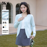 班尼路（Baleno）S&K圓領(lǐng)針織開(kāi)衫外套女2025秋季新款簡(jiǎn)約舒適毛衫蝴蝶結刺繡毛衣