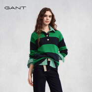 GANT/甘特2025秋冬新款女裝翻領(lǐng)套頭毛衣撞色橫條紋長袖針織衫 433-藏藍(lán)色 L