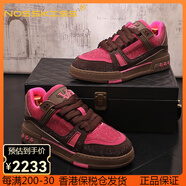 NOSSKISS國(guó)際奢侈品牌高端男士板鞋時(shí)尚低幫運(yùn)動(dòng)鞋個(gè)性百搭滿鉆休閑男鞋 粉棕色【品牌禮盒】 40