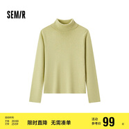 森馬（Semir）森柔毛衫|毛衣女基礎(chǔ)款高領(lǐng)緊身2024冬季純色套頭衫109724107011