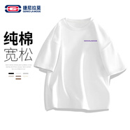 GENIOLAMODE短袖T恤男基礎(chǔ)款簡(jiǎn)約百搭情侶t恤衫純棉寬松舒適短袖