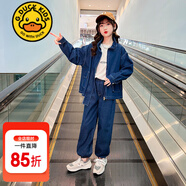 G.DUCKKIDS小黃鴨童裝女童套裝秋裝兒童牛仔套裝休閑運(yùn)動牛仔外套兩件套春秋 牛仔兩件套裝-牛仔藍(lán)gqgoqgs 130 建議7~8歲【120-130cm】