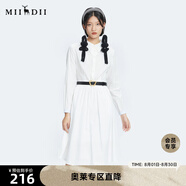 謎底2022秋季新款純棉復(fù)古印花收腰連衣裙女228ML6158 本白花 M