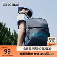 斯凱奇（Skechers）雙肩包男女同款學(xué)生經(jīng)典紅色書包時(shí)尚大容量休閑運(yùn)動(dòng)旅行通勤背包 藏青色/002Z
