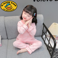 G.DUCKKIDS女童睡衣a類棉春秋2025新款女孩4長(zhǎng)袖5套裝6女寶寶夏季兒童家居服 粉色美樂蒂 適合(春夏秋) 150 cm