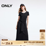 ONLY2025春季新款潮流撞色拼接U領假兩件長裙連衣裙女|125161002 H1Z 黑色 L (170) 88A