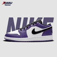耐克（NIKE）【潮】Air Jordan aj1板鞋男女情侶款低幫耐磨透氣休閑運(yùn)動籃球鞋 553560/553558-500紫腳趾 女款GS 40 男碼