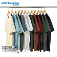 真維斯純色T恤男夏季重磅純棉舒適日系男女同款中性風(fēng)情侶寬松大碼半袖