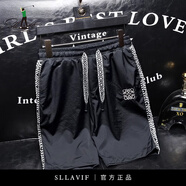 薩拉維夫（SLLAVIF）品牌運(yùn)動(dòng)休閑短褲男夏款2025新款中青年高級(jí)感五分褲子痞帥直筒 黑色 2XL