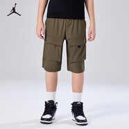 Jordan耐克AJ童裝兒童短褲夏季寬松休閑褲Nike男童運動短褲 卡拉馬綠