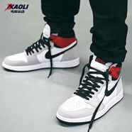 耐克（NIKE）【潮】Air Jordan aj1板鞋男女新款高幫休閑跑步運動耐磨籃球鞋 575441/555088-126/煙灰 40.5