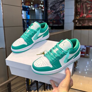 CLENIKEEDNIKE莆田純原 Air 喬1 AJ1低幫籃球鞋煙灰影子灰男女學(xué)生板鞋 白綠 42