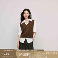茵曼（INMAN）針織馬甲女老錢風(fēng)V領(lǐng)薄2025秋冬女裝新款學(xué)院風(fēng)內(nèi)搭毛衣上 淺咖色 L