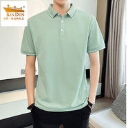 金盾（KIN DON）夏季男士POLO衫薄款翻領(lǐng)短袖t恤韓版寬松休閑半袖保羅衫上衣 81061綠色 M 碼