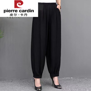 皮爾卡丹（pierre cardin）24新款夏季中年人女褲廣場(chǎng)舞燈籠褲闊腿民族風(fēng)休閑百搭春秋長(zhǎng)褲 926 黑色 2XL 【建議110-130斤】