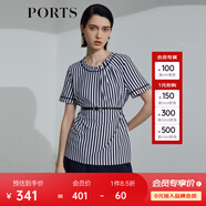PORTS寶姿 新品女裝上衣SL8N001KCE010 丈青白條紋 M