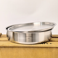 維樂(lè )仕18/10不銹鋼菜盤(pán)18-28cm蒸糕盤(pán)涼皮鑼鑼加厚平底水果盤(pán)帶蓋子保鮮 18cm圓盤(pán)