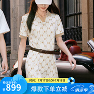 美職棒（MLB）官方 連衣裙女25夏季新款滿印短裙中性風(fēng)休閑連衣裙3FOPM0453 紐約洋基隊(duì)/象牙色 S 165/88A