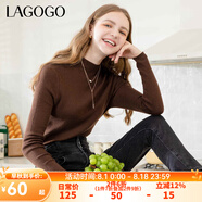 lagogo多巴胺多色修身軟糯針織衫女拉谷谷2024冬新款半高領(lǐng)打底衫 深咖啡(U0) M 160/38