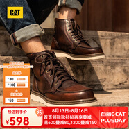 CAT卡特馬丁靴工裝鞋男鞋新復古回潮機車(chē)靴P7049/P712950/P712947 深棕P712950 42