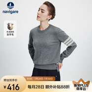 Navigare意大利小帆船針織衫女長袖圓領(lǐng)毛衣2334003502 灰 M 