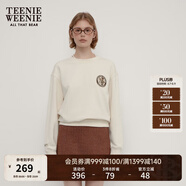 Teenie Weenie小熊春季美拉德簡(jiǎn)約圓領(lǐng)寬松休閑復(fù)古學(xué)院衛(wèi)衣上衣女 象牙白 L (170)