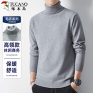 啄木鳥(niǎo)（TUCANO）高領(lǐng)毛衣男士時(shí)尚簡(jiǎn)約針織衫舒適保暖百搭男裝上衣打底衫 淺灰L