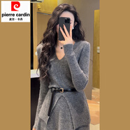 皮爾卡丹今年流行的時(shí)尚套裝女秋冬2025新款深冬裝毛衣連衣裙子搭配一整套 灰色V領(lǐng)套裝深冬裝搭配一整套/冬 2XL 65/70kg