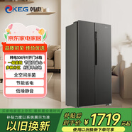 韓電（KEG）460升冰箱一級能效風冷無霜超薄嵌入式四開門家用大冰箱纖薄機身干濕分離除菌凈味 508L對開門鈦銀灰【1級能效+風冷超薄】