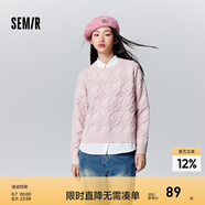森馬毛衣女冬寬松時尚氣質(zhì)圓領(lǐng)針織衫優(yōu)雅千鳥格套頭衫女裝內(nèi)搭 紅色調(diào)00366 165/88A/L