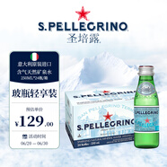 圣培露（S.Pellegrino）含氣天然礦泉水 250mlx24 玻璃瓶輕享裝  意大利原裝進口氣泡水
