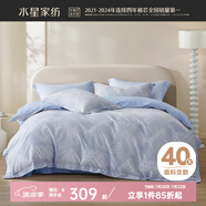水星家紡 四件套純棉100%全棉套件居家學(xué)生宿舍床單田園花卉風(fēng) 窗欞之美【條紋紋理】 40支 床單款 （被套200*230cm）