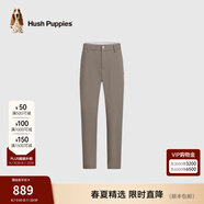 Hush Puppies【商場同款】暇步士男裝夏季舒適柔軟日常商務(wù)休閑褲 暮灰色 38