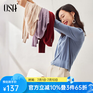 歐莎（OSA）小香風(fēng)紫色針織開(kāi)衫外套新款女外搭上衣空調(diào)衫遮陽(yáng)衫春夏 灰藍(lán)色 S