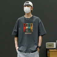 唐美希菲格（Tommy）夏季透氣速干印花短袖T恤寬松潮流男 深灰色 M