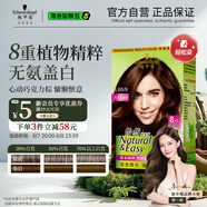 施華蔻（Schwarzkopf）怡然染發(fā)霜4.65巧克力金棕 染發(fā)劑植物染發(fā)膏自己染男女蓋白