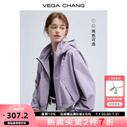 VEGA CHANG美式短外套女春秋2025年新款城市輕戶外寬松上衣 輕紗紫 M