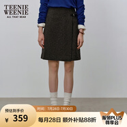 Teenie Weenie小熊女裝冬裝簡約氣質(zhì)時尚毛呢半身短裙A字裙高腰裙 深灰色 M (165)