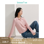 茵曼（INMAN）毛衣女POLO領2025春季套頭針織衫女裝新款通勤長袖毛衣上衣 藕粉色 L