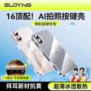 索盈【全包Ai相機(jī)按鍵】適用蘋果iphone16plus手機(jī)殼軟透明殼保護(hù)套防磨抗黃防摔散熱男女簡約同款