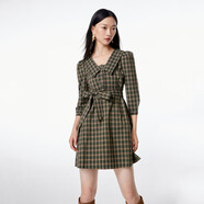 VEROMODA 連衣裙女學(xué)院復(fù)古波普少女格紋中袖|32237C050