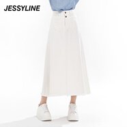 Jessy line牛仔半身裙 412112133 白色 L