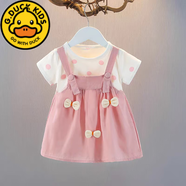 G.duck女寶寶連衣裙夏季新款洋氣碎花嬰兒特價(jià)潮蕾絲女童公主裙薄款夏裝 波點(diǎn)蝴蝶 粉 90 cm 建議年齡18-24個(gè)月