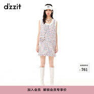 DZZIT【爆款補單】花包小香裙地素夏季新款粗花呢小香風(fēng)吊帶背心連衣裙 花色（批次2） XS