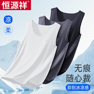 恒源祥背心男士夏季超薄內(nèi)穿無(wú)痕冰絲跨欄運(yùn)動(dòng)彈力無(wú)袖白打底汗衫薄款 白+黑 2XL /180