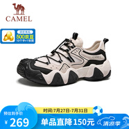駱駝（CAMEL）【云山】網(wǎng)面戶外徒步登山休閑丑萌鞋情侶 G15S076106 米白/黑 42