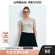 UR2024秋季新款女裝少女感蕾絲花邊顯瘦正肩短袖T恤UYY440030