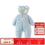 巴拉巴拉童裝嬰兒連體衣輕薄羽絨服寶寶衣服2025冬裝抱衣爬服男童女童萌趣 藍色調(diào) 100 cm-充絨量53g