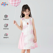 馬克華菲夏季裙子女童無(wú)袖運(yùn)動(dòng)連衣裙涼感速干休閑百搭中裙女孩A字裙 M貓貓蟲(chóng)K粉色 160